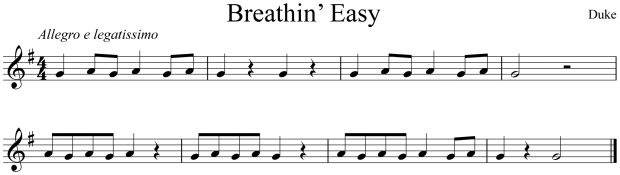 Breathin' Easy Trumpet Music Notation