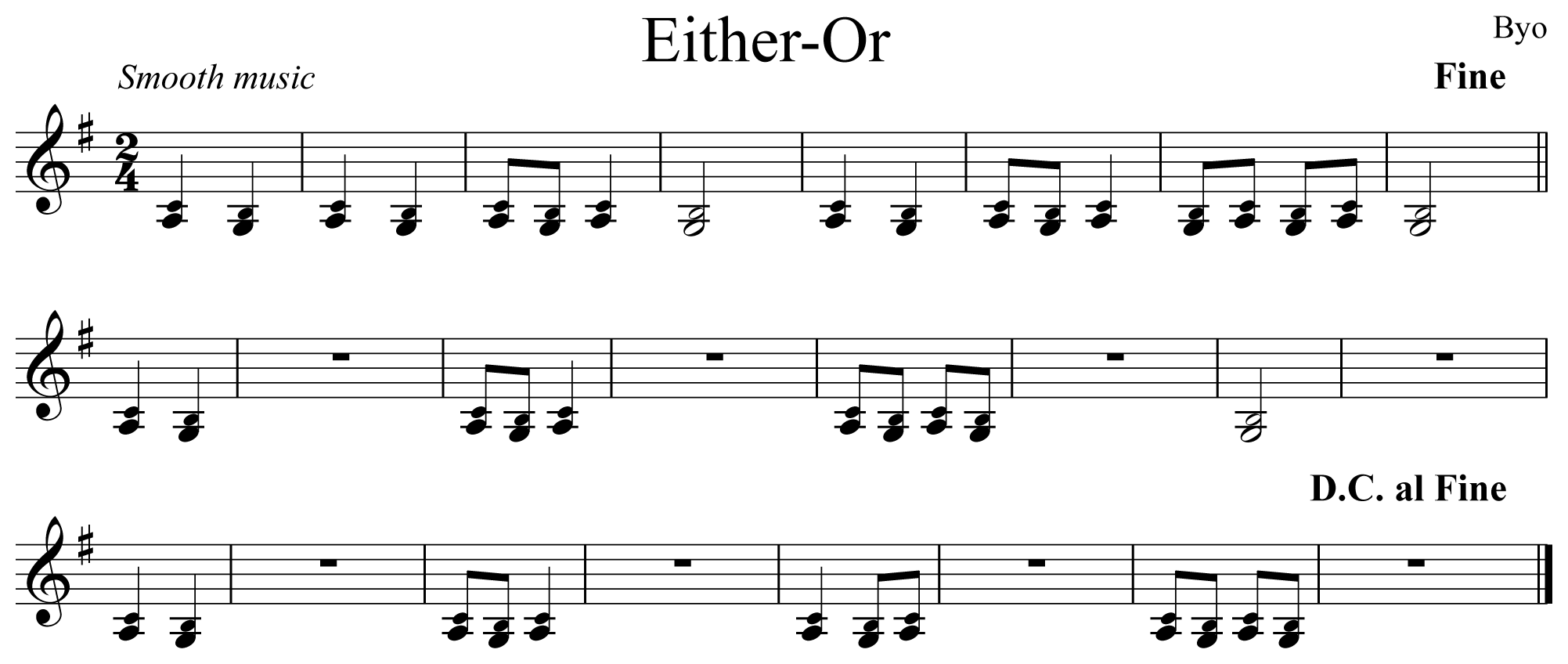 Either Or Music Notation Clarinet