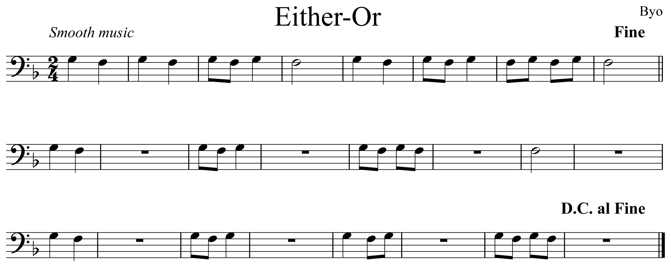 Either Or Music Notation Euphonium