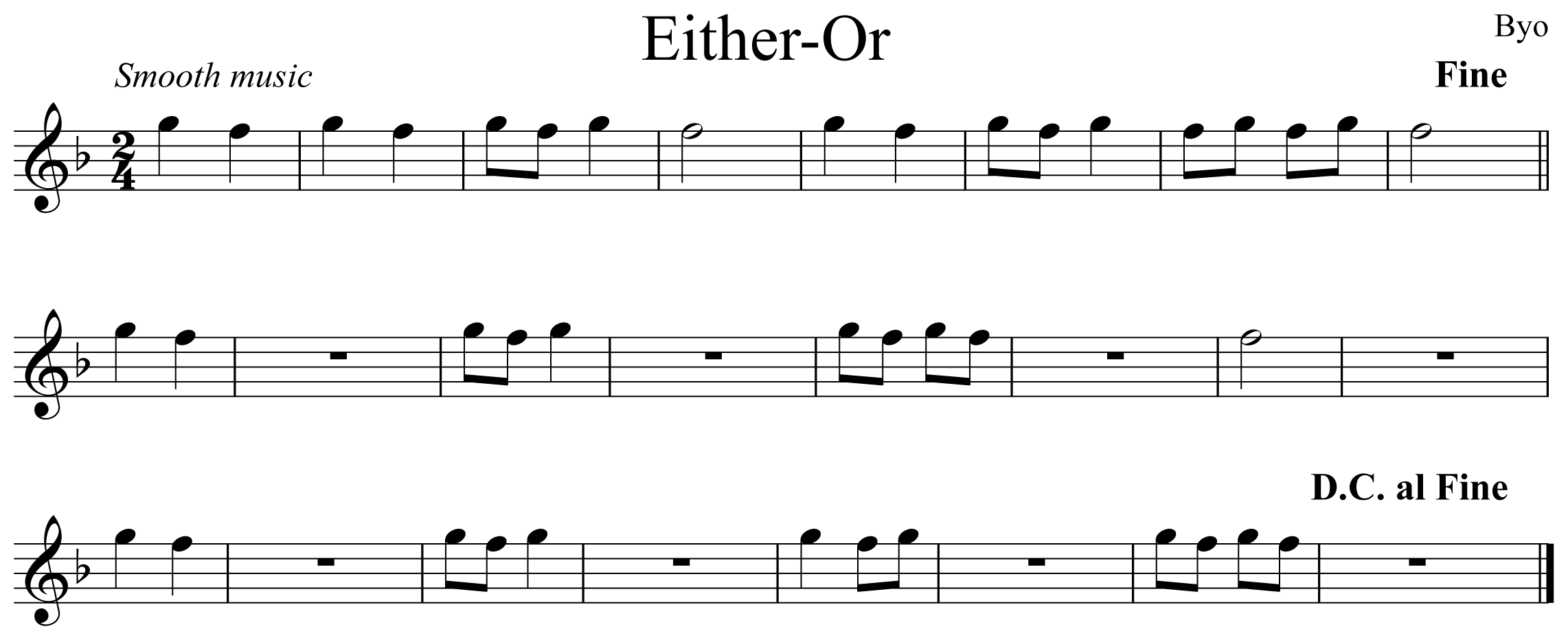 Either Or Flute Music Notation