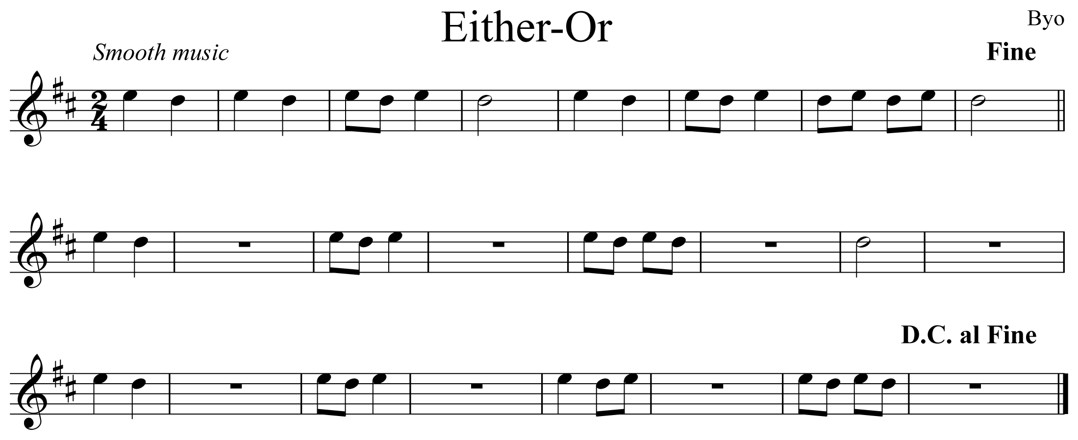 Either Or Music Notation Saxophone