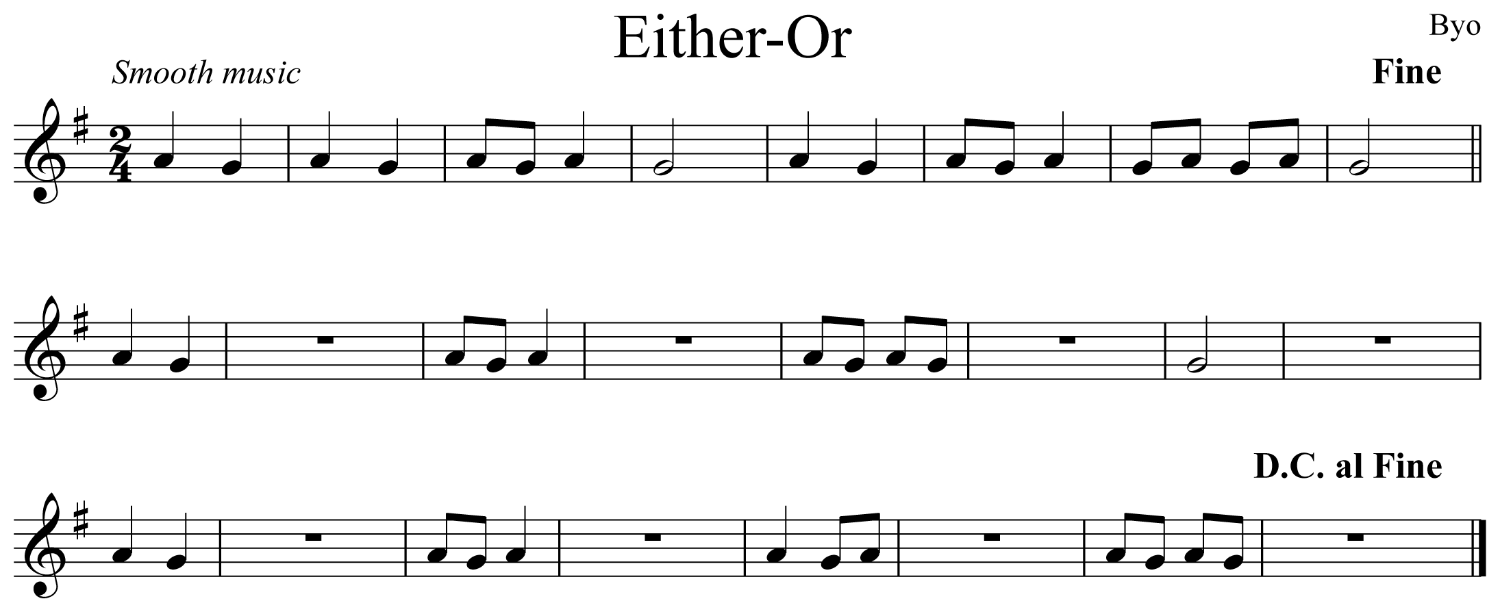Either Or Music Notation Trumpet
