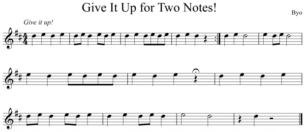 Give it Up for Two Notes Music Notation Saxophone