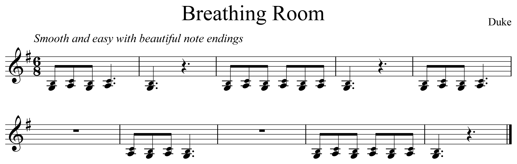 Breathing Room Music Notation Clarinet
