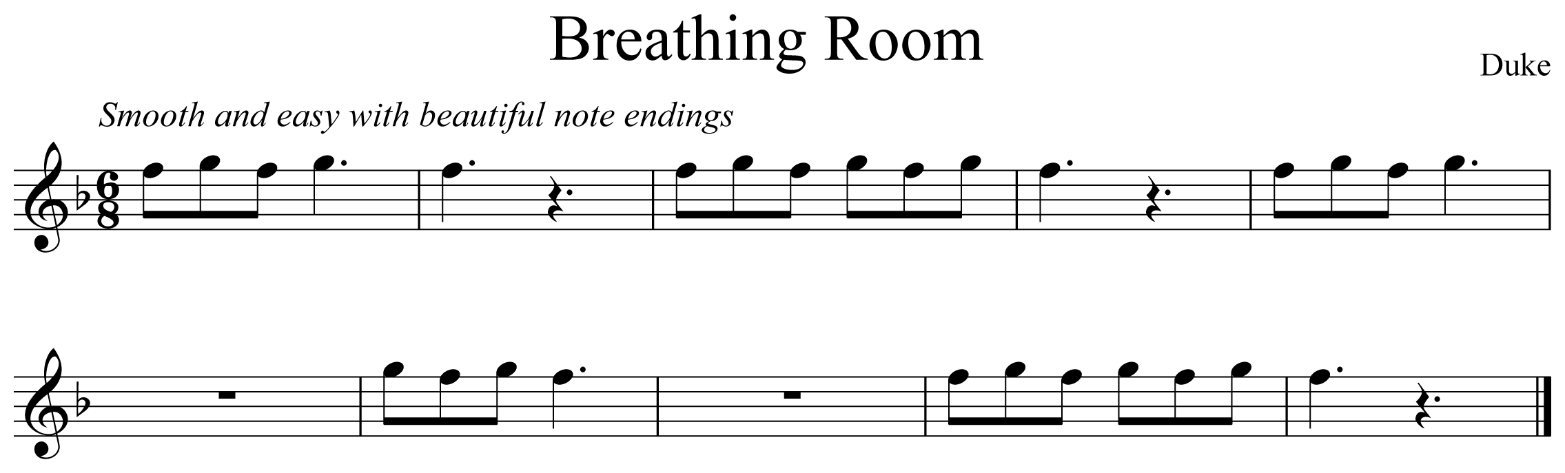 Breathing Room Music Notation Flute