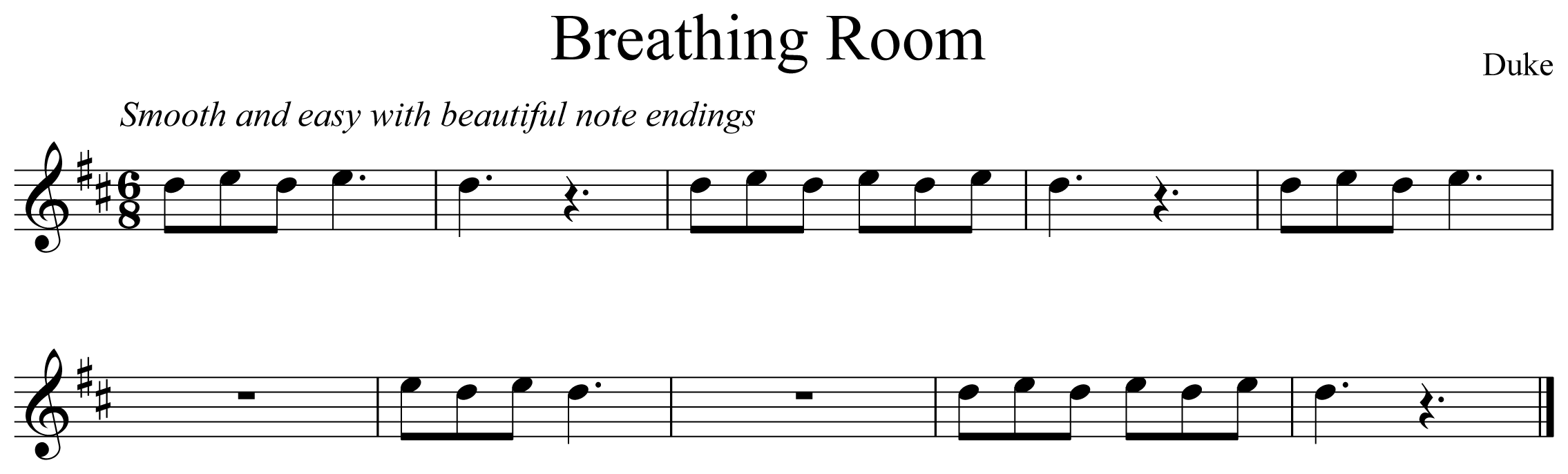 Breathing Room Music Notation Saxophone