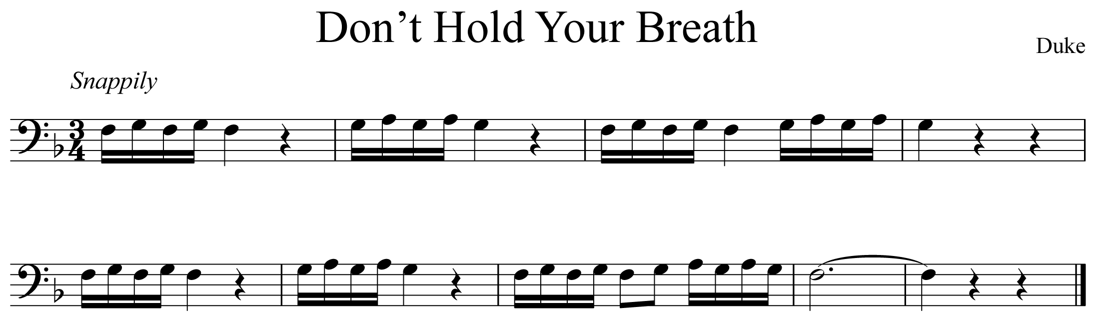 Don't Hold Your Breath Music Notation Euphonium