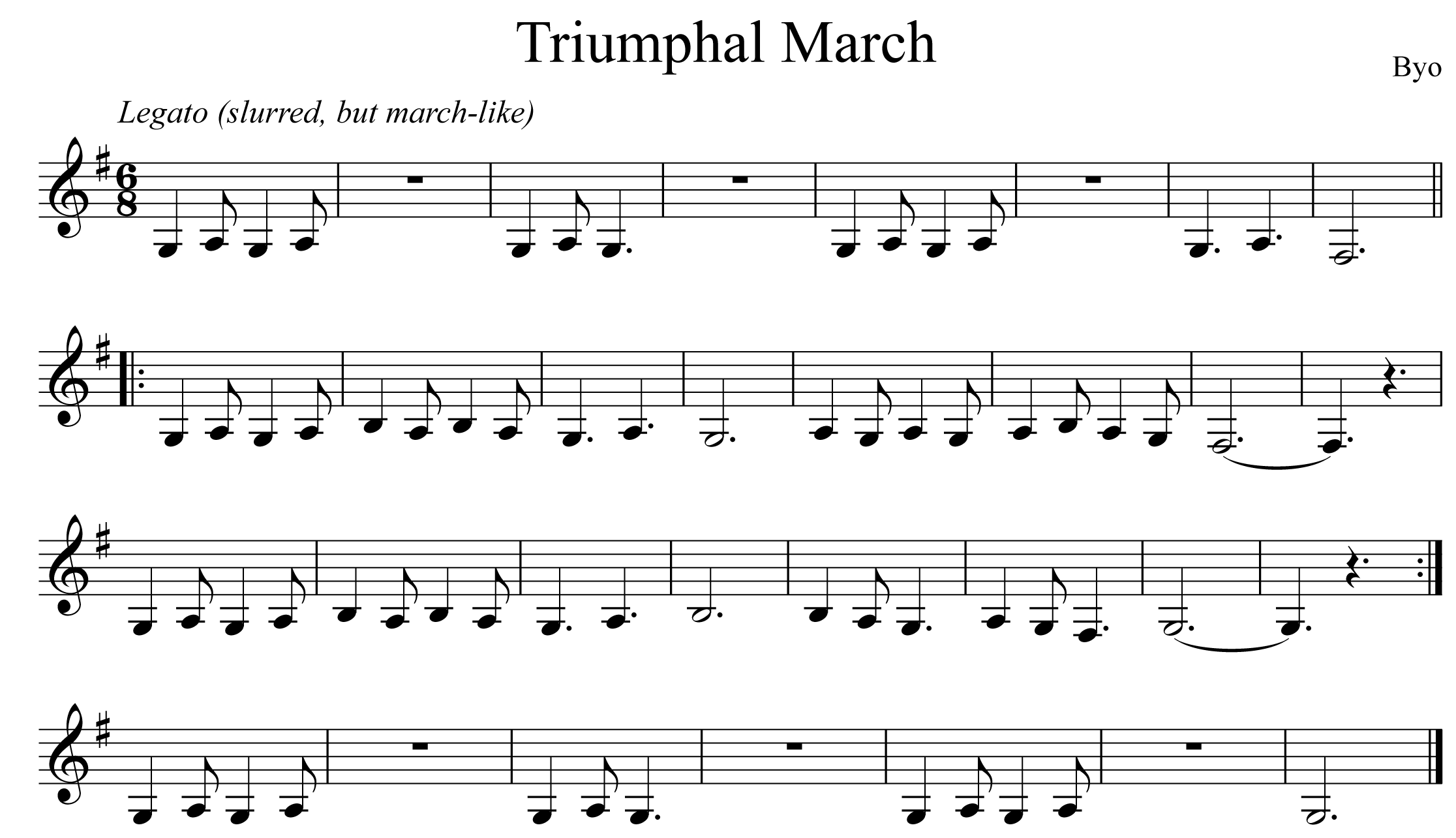 Triumphal March Music Notation Clarinet