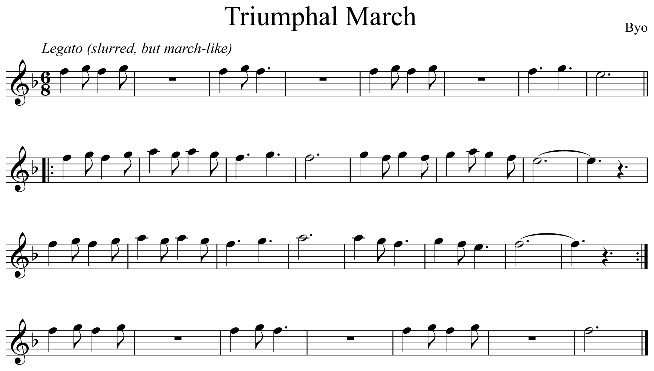 Triumphal March Music Notation Flute