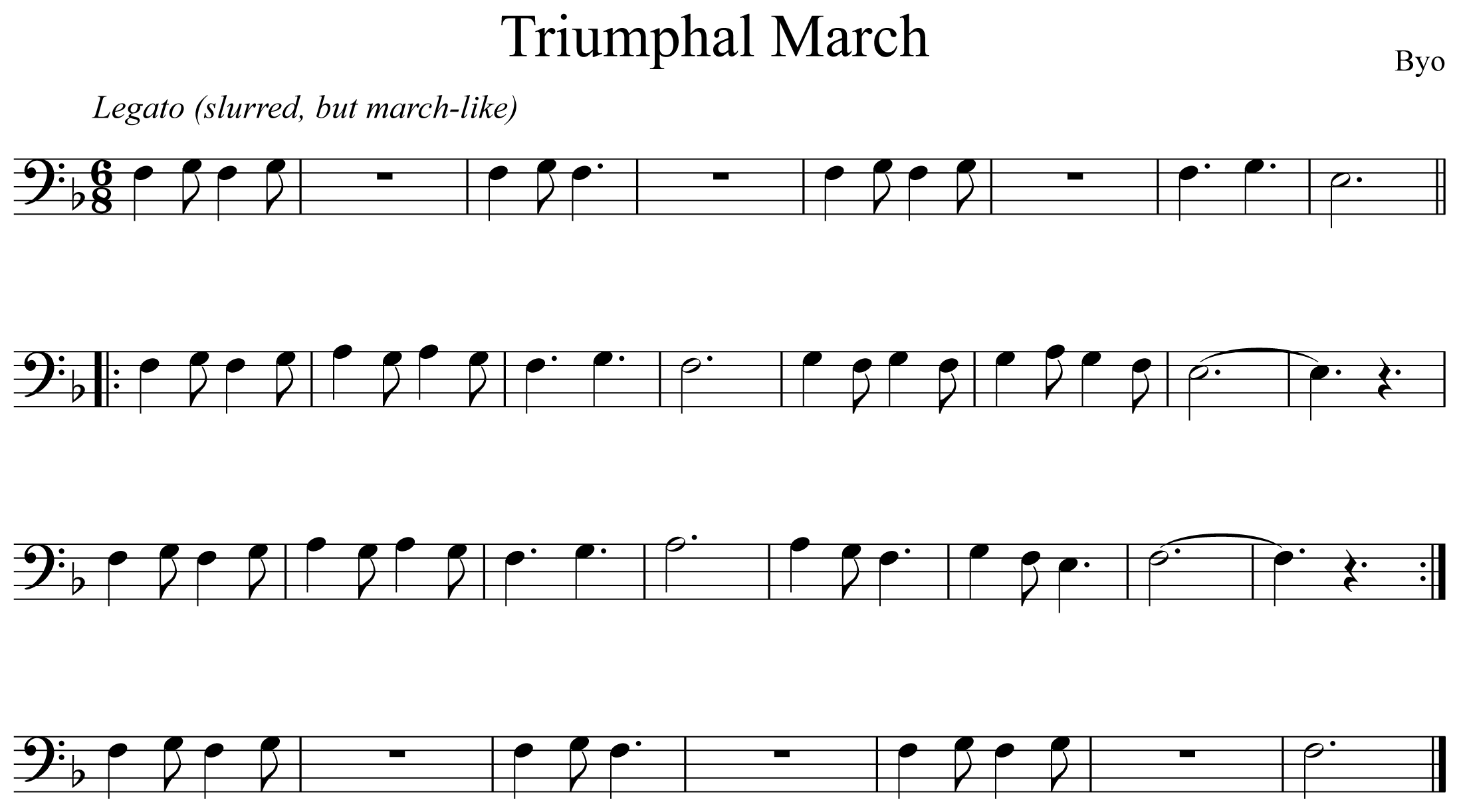 Triumphal March Music Notation Trombone