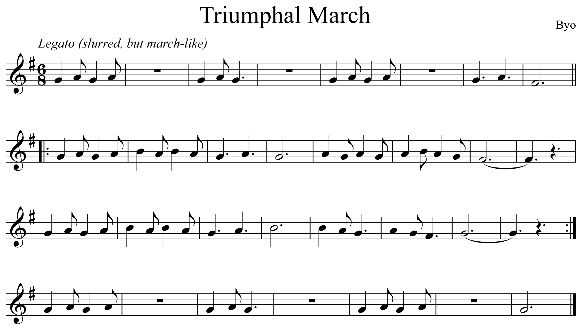 Triumphal March Music Notation Trumpet