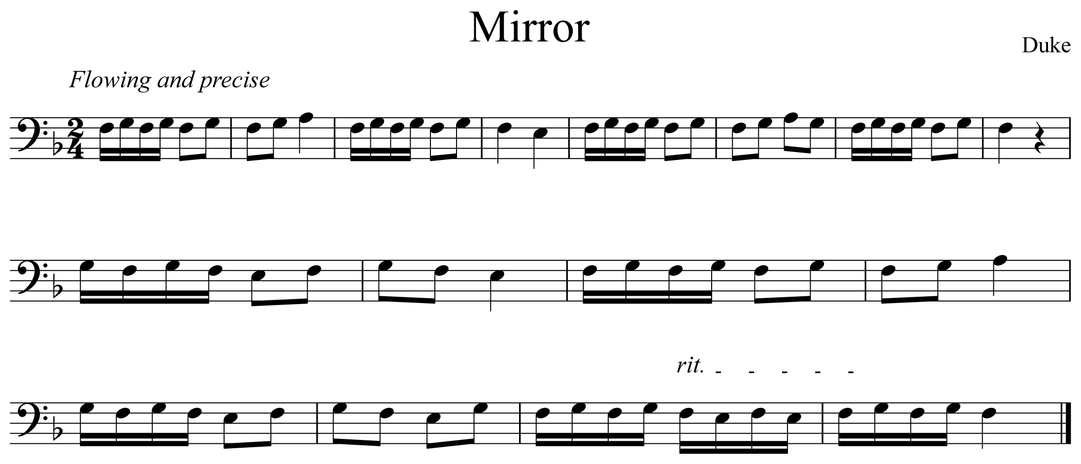 Mirror Music Notation Euphonium