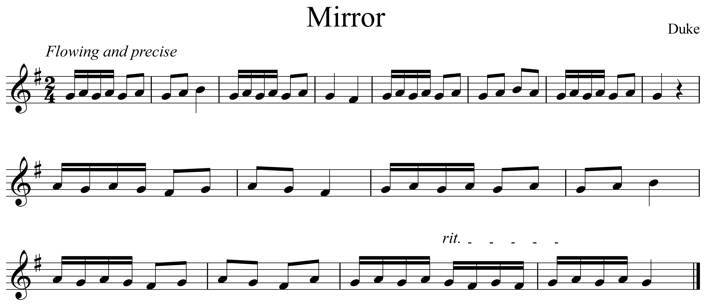 Mirror Music Notation Trumpet
