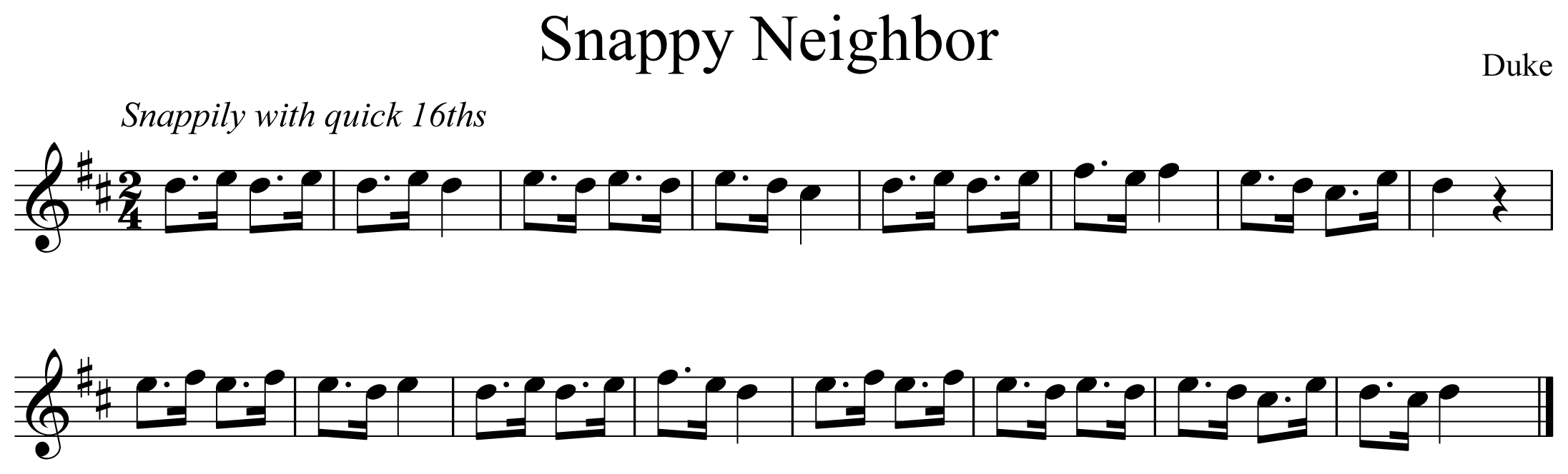 Snappy Neighbor Music Notation Saxophone