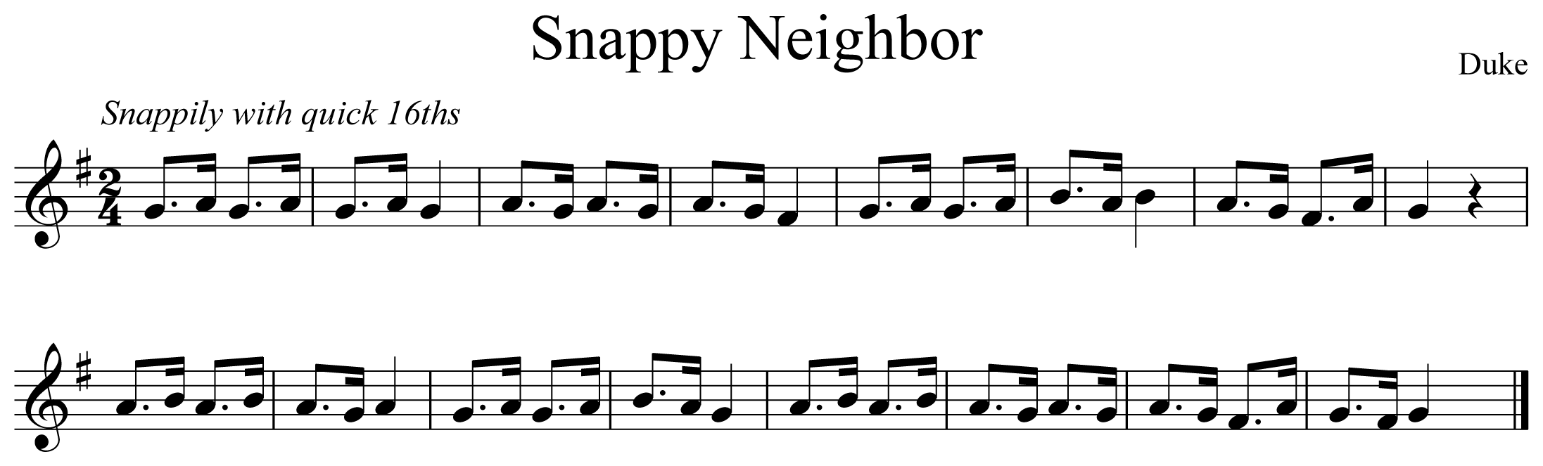 Snappy Neighbor Music Notation Trumpet