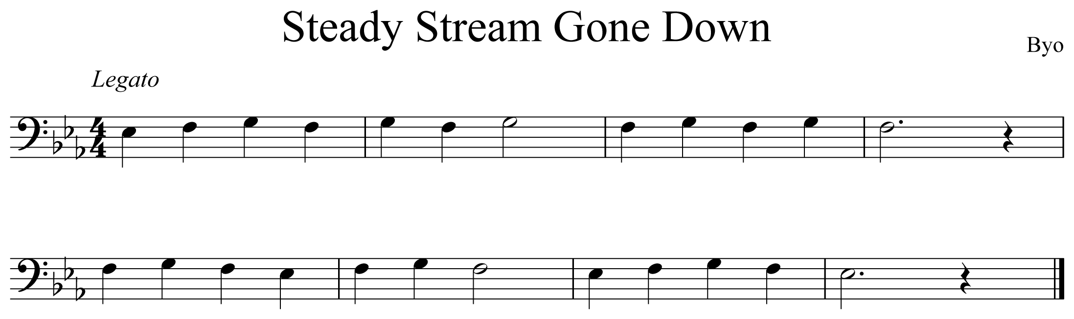 Steady Stream Gone Down Music Notation Euphonium
