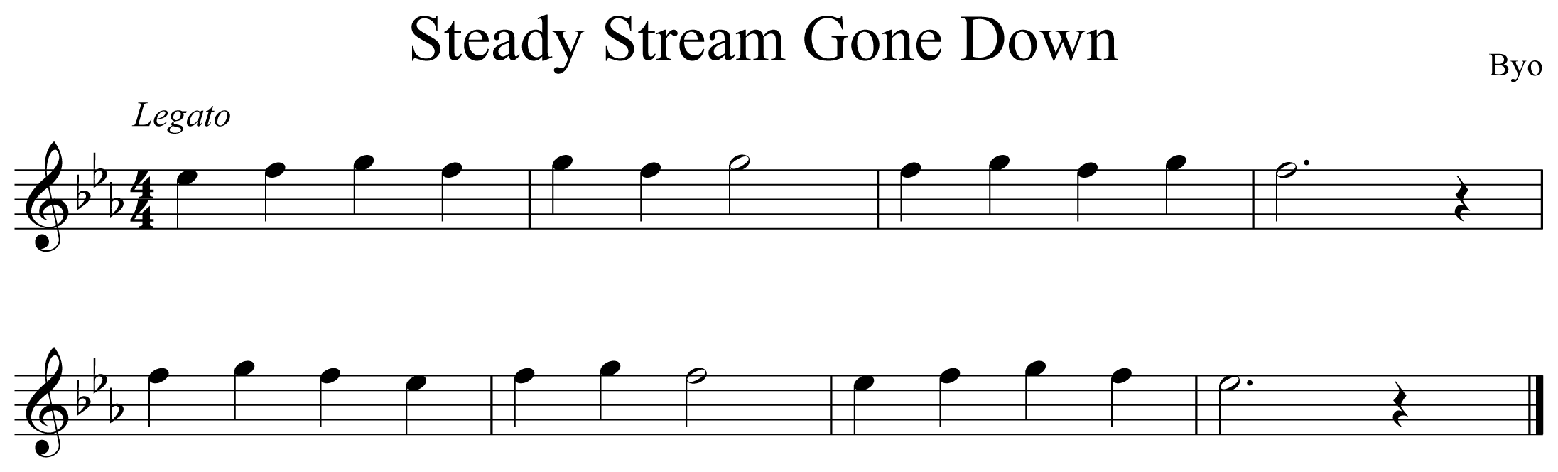 Steady Stream Gone Down Music Notation Flute