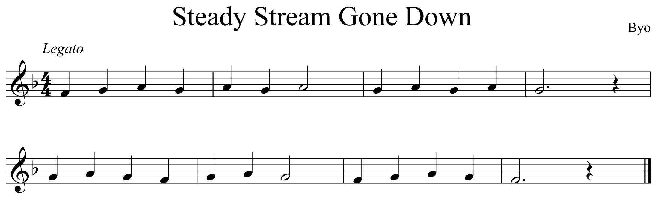 Steady Stream Gone Down Music Notation Trumpet
