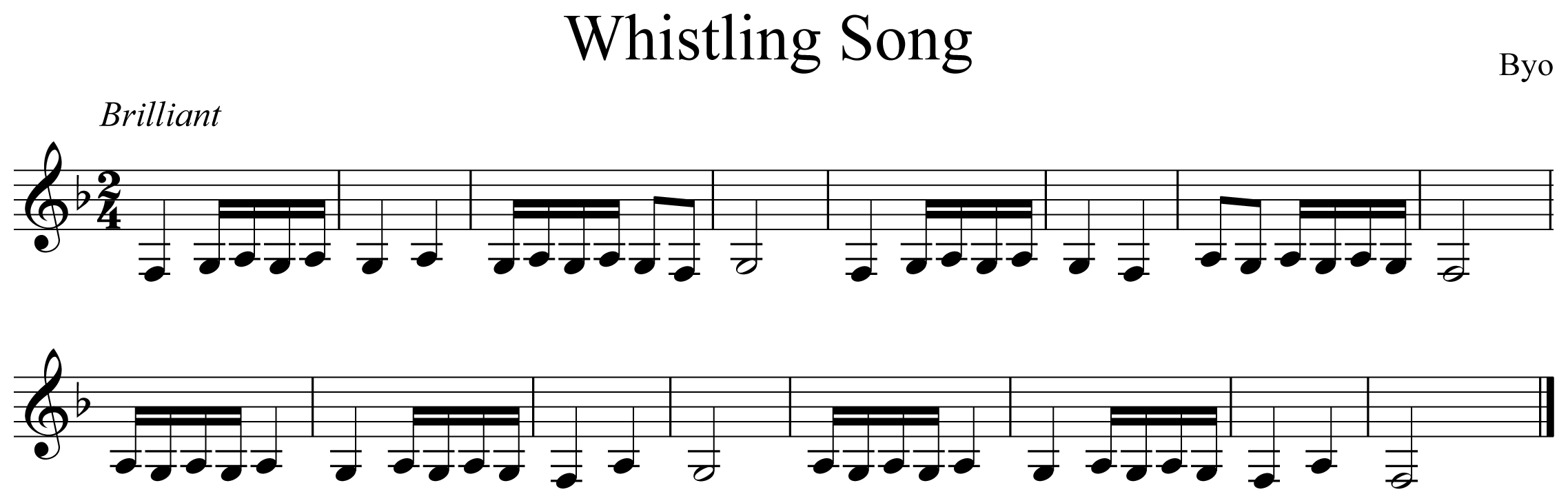 Whistling Song Music Notation Clarinet