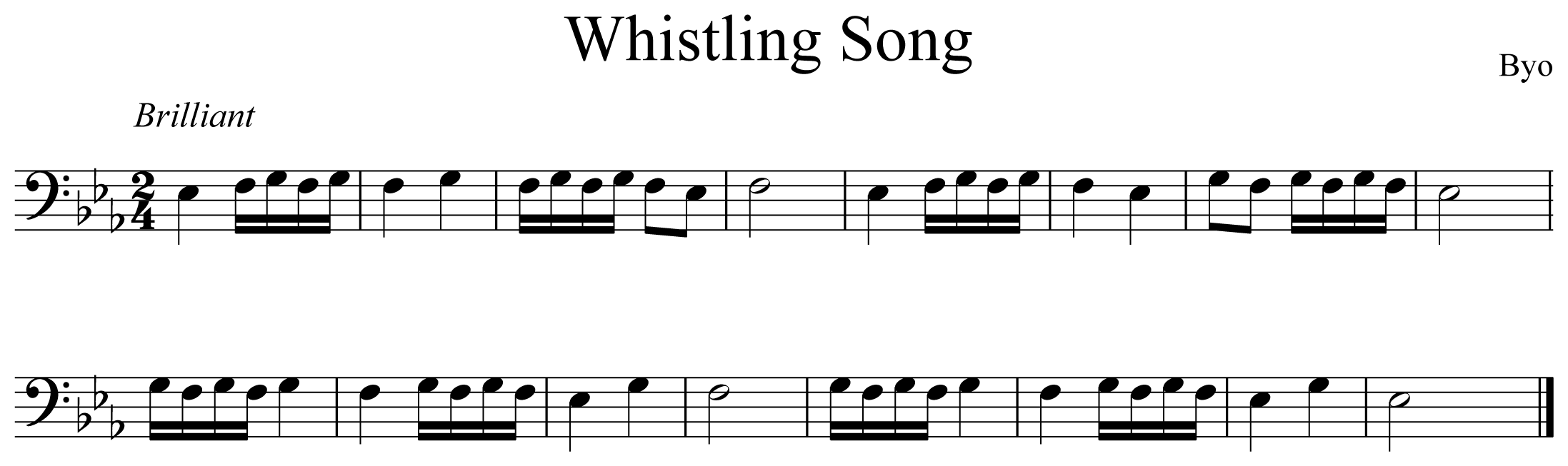 Whistling Song Music Notation Euphonium