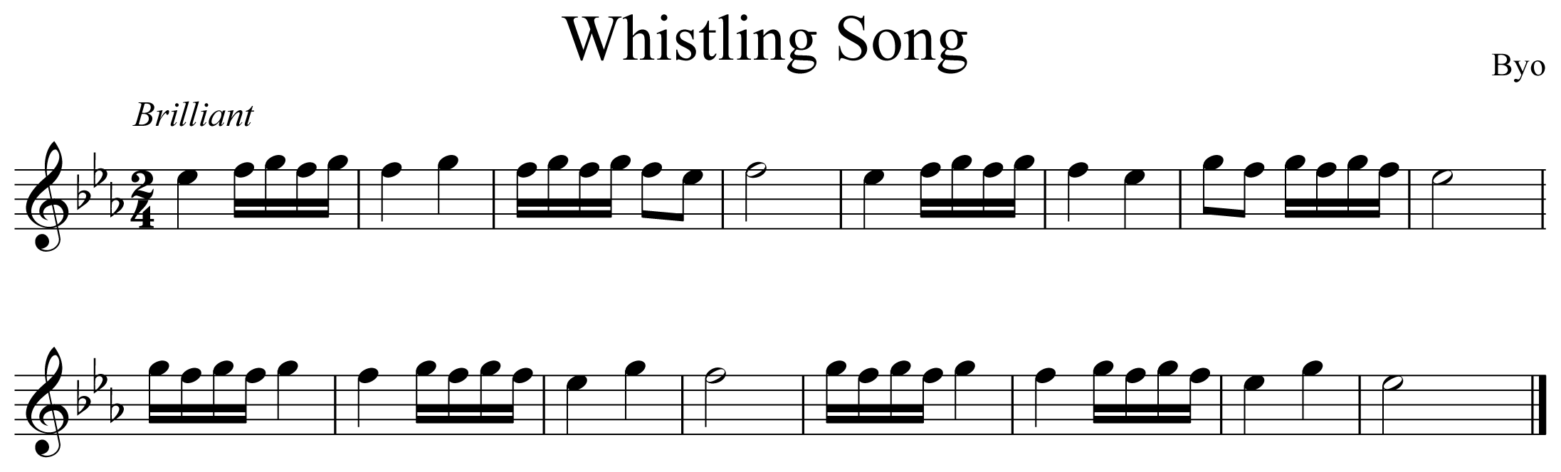 Whistling Song Music Notation Flute