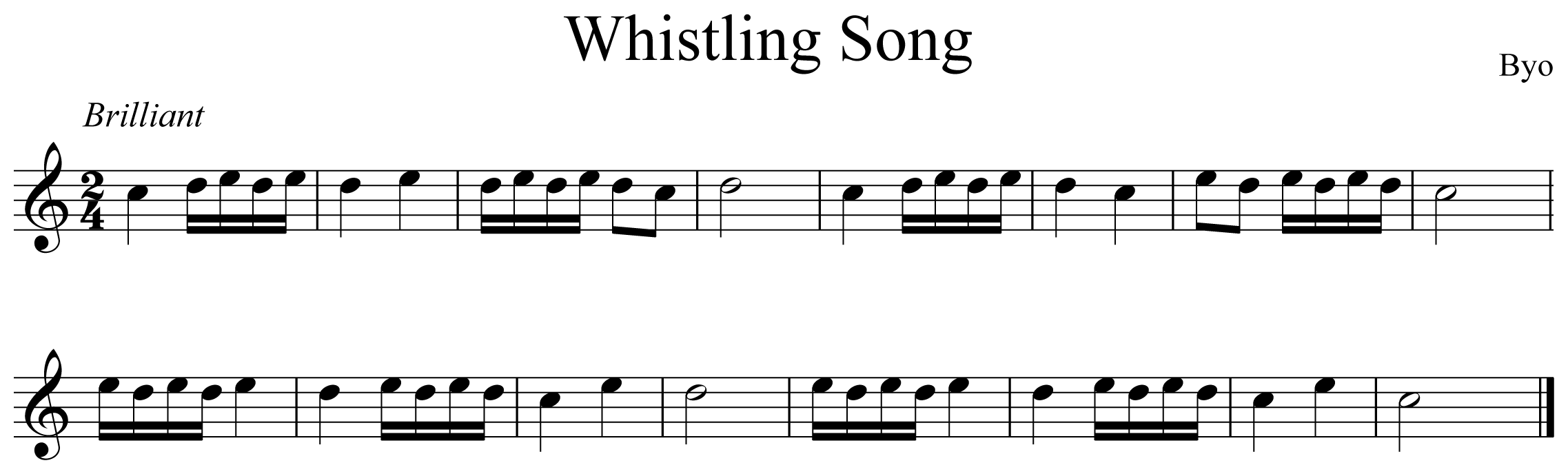 Whistling Song Music Notation Saxophone