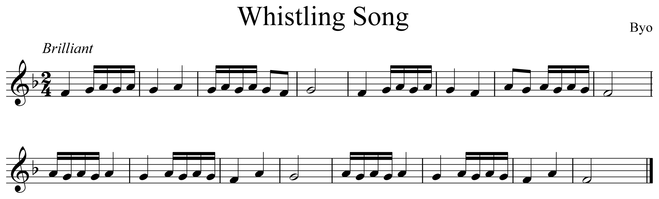 Whistling Song Music Notation Trumpet
