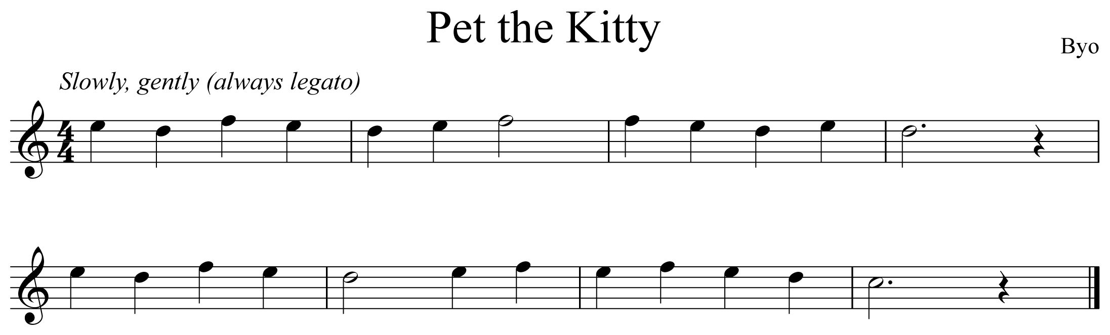 Pet the Kitty Music Notation Saxophone