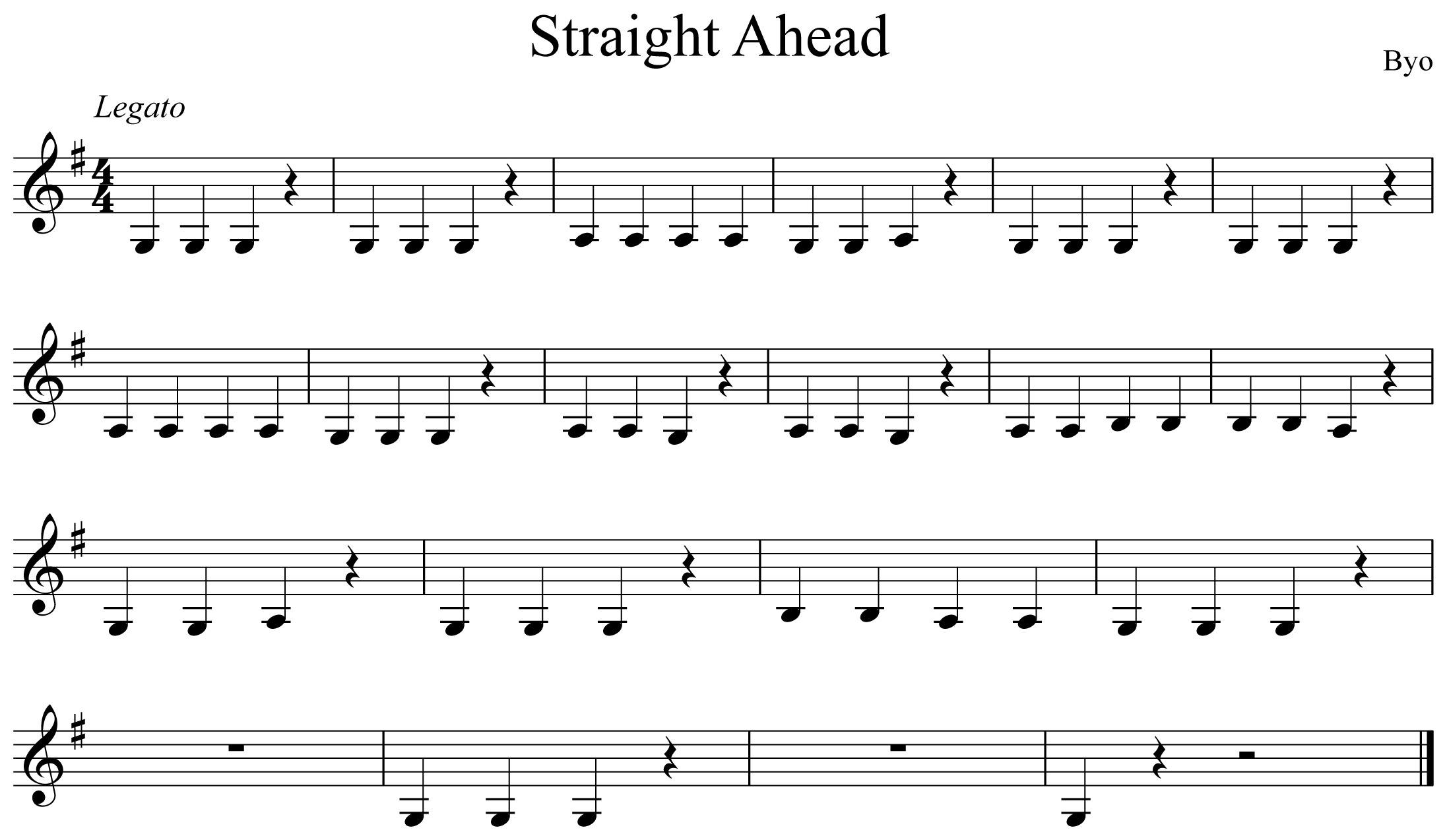 Straight Ahead Music Notation Clarinet
