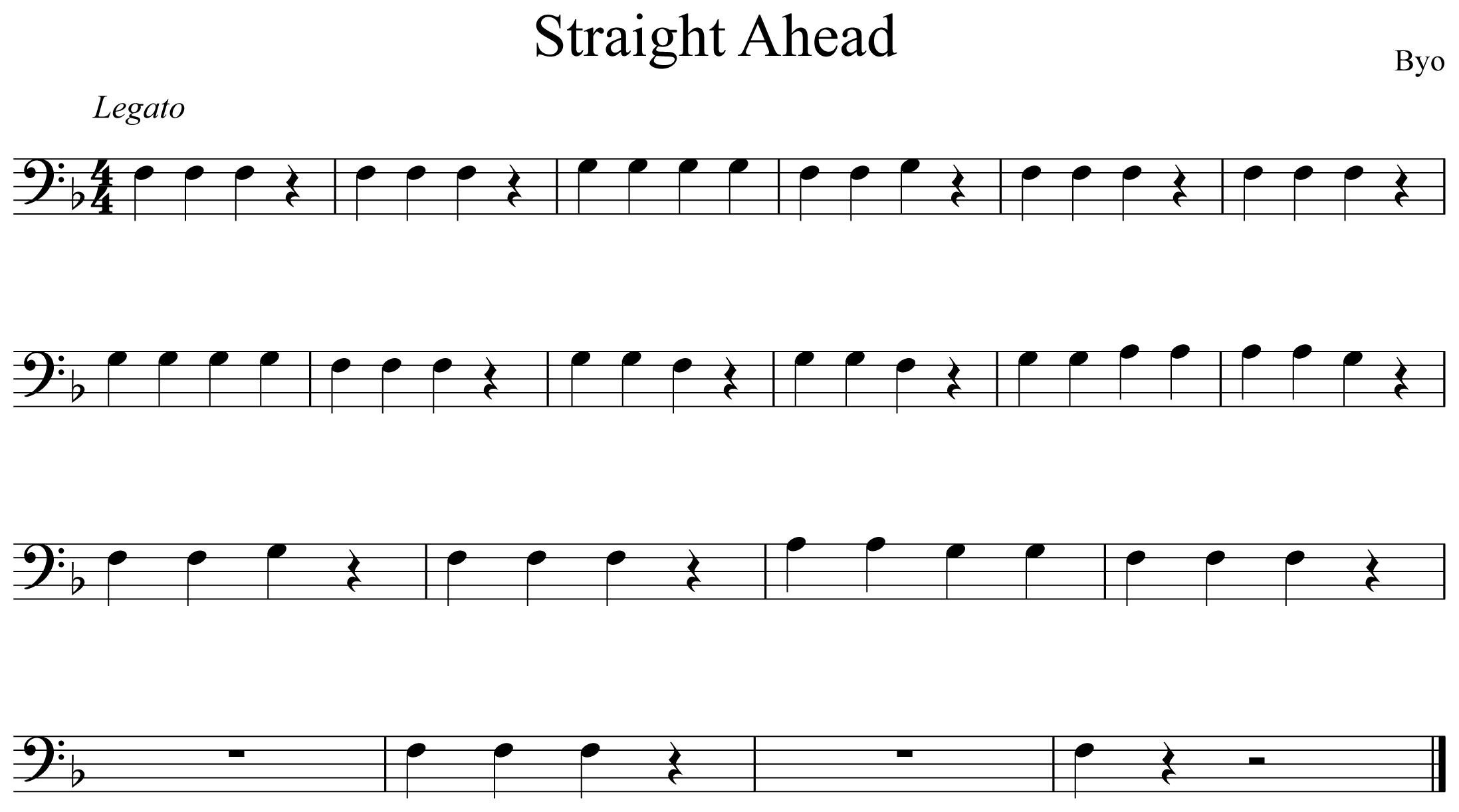 Straight Ahead Music Notation Euphonium