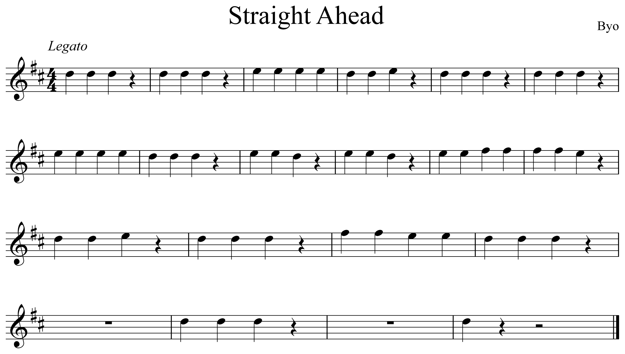 Straight Ahead Music Notation Saxophone