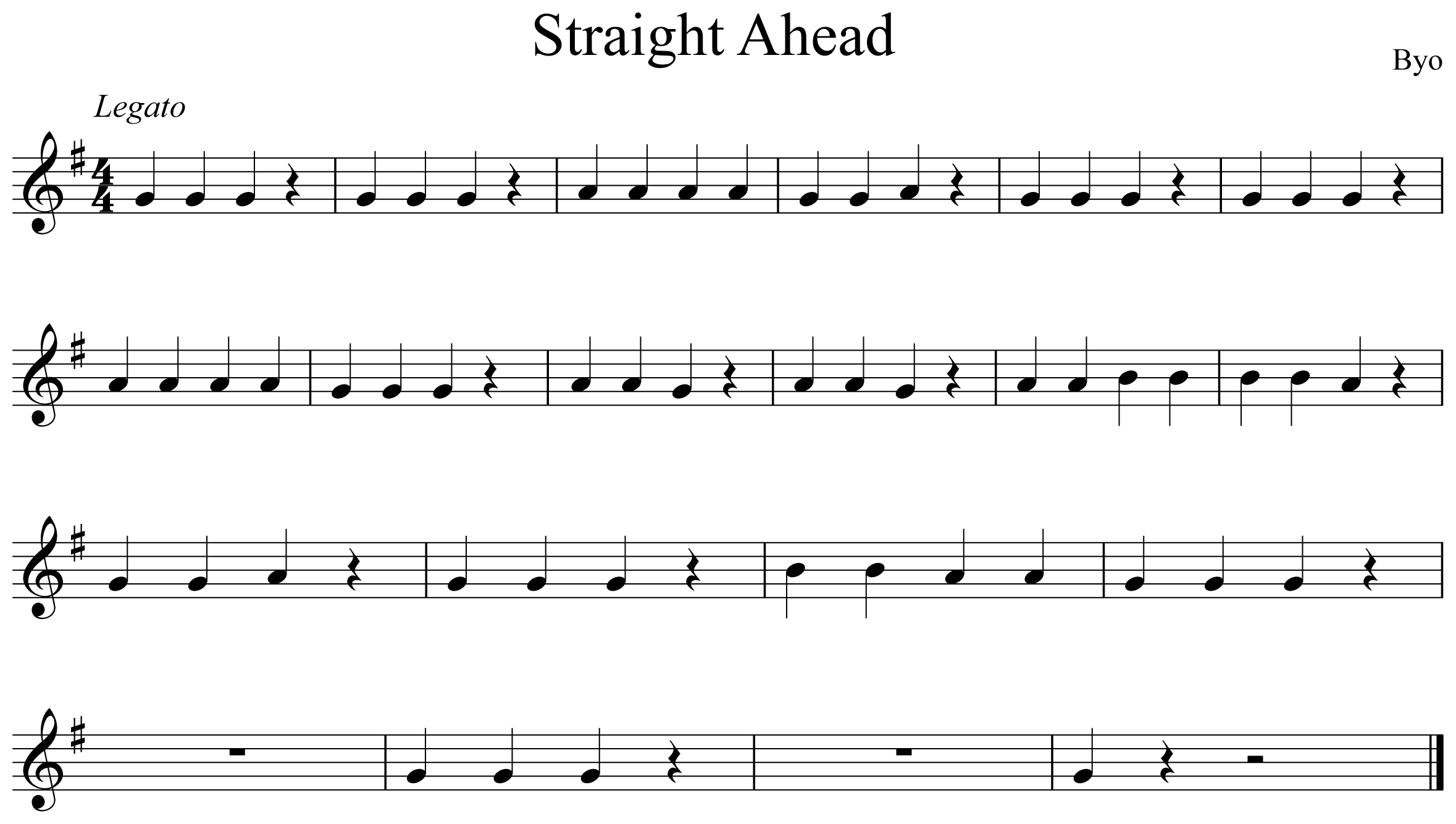 Straight Ahead Music Notation Trumpet