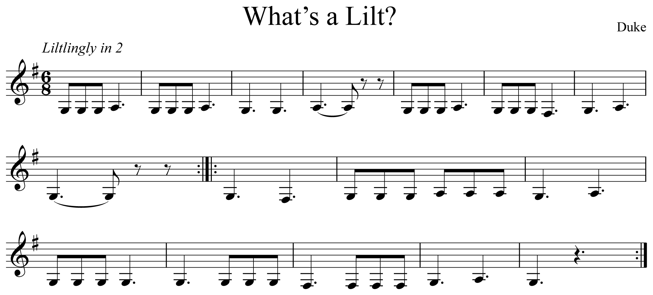 What's a Lilt? Notation Clarinet