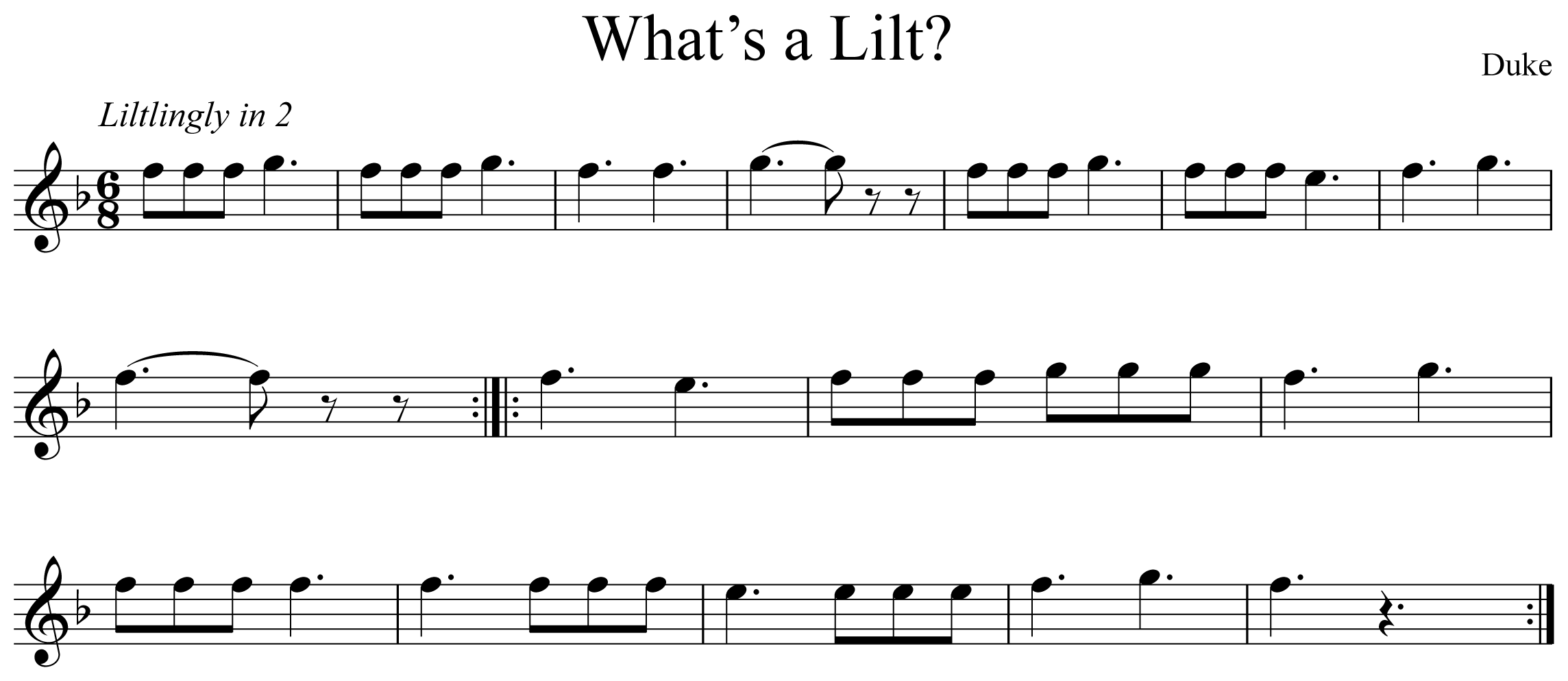 What's a Lilt? Notation Flute