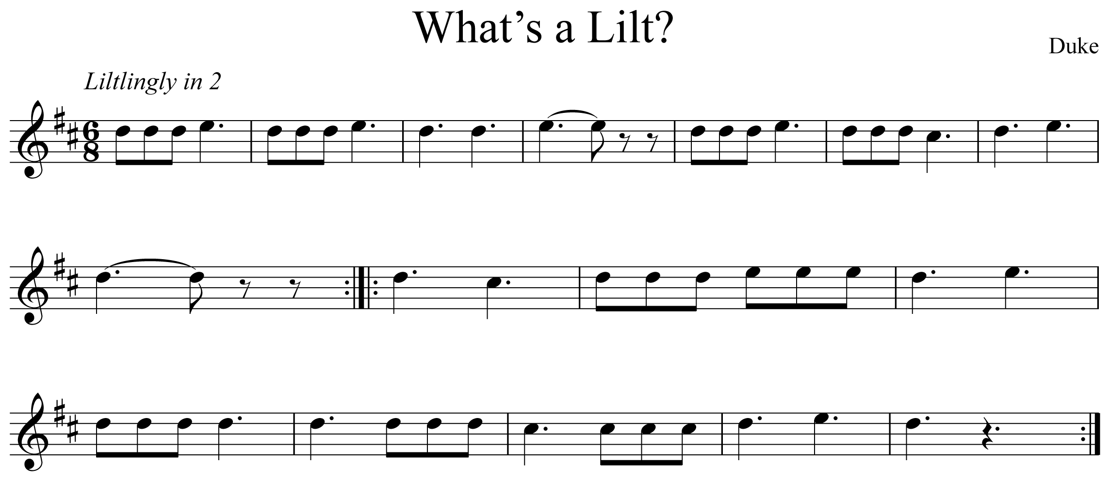 What's a Lilt? Notation Saxophone