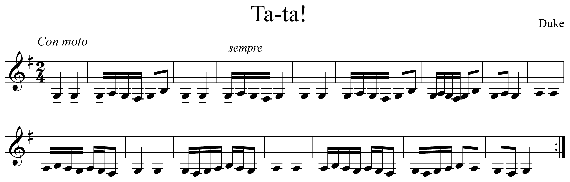 Ta-ta! Notation Clarinet