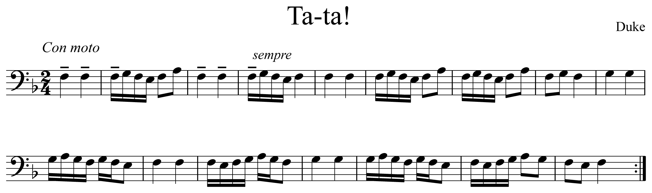 Ta-ta! Notation Euphonium
