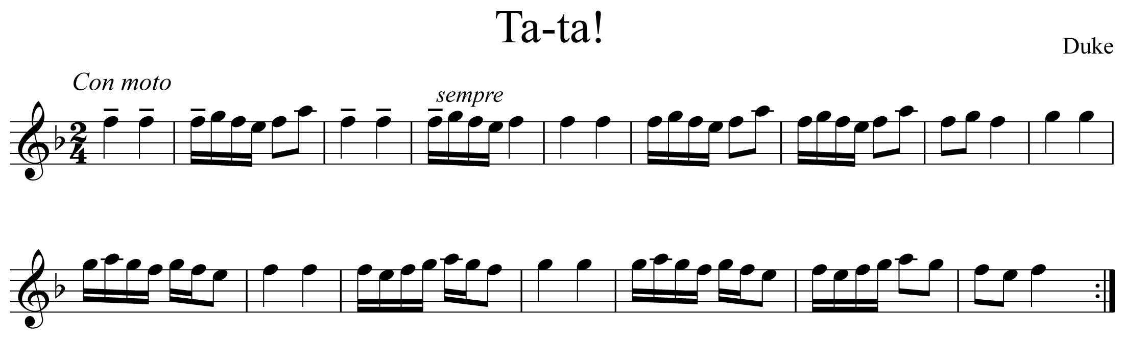 Ta-ta! Notation Flute