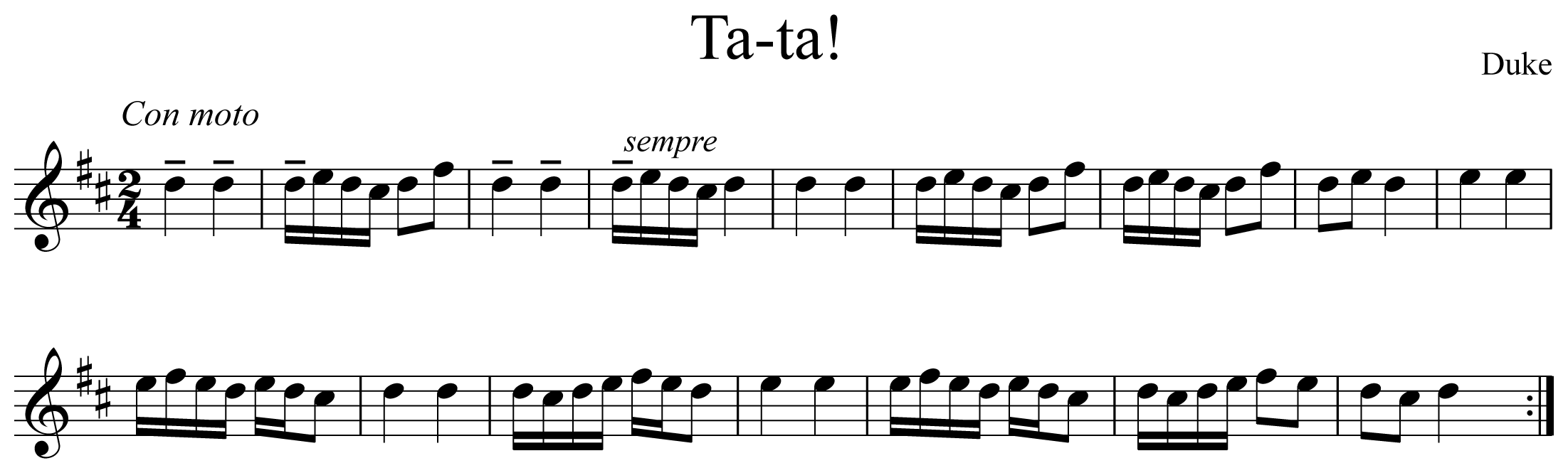 Ta-ta! Notation Saxophone