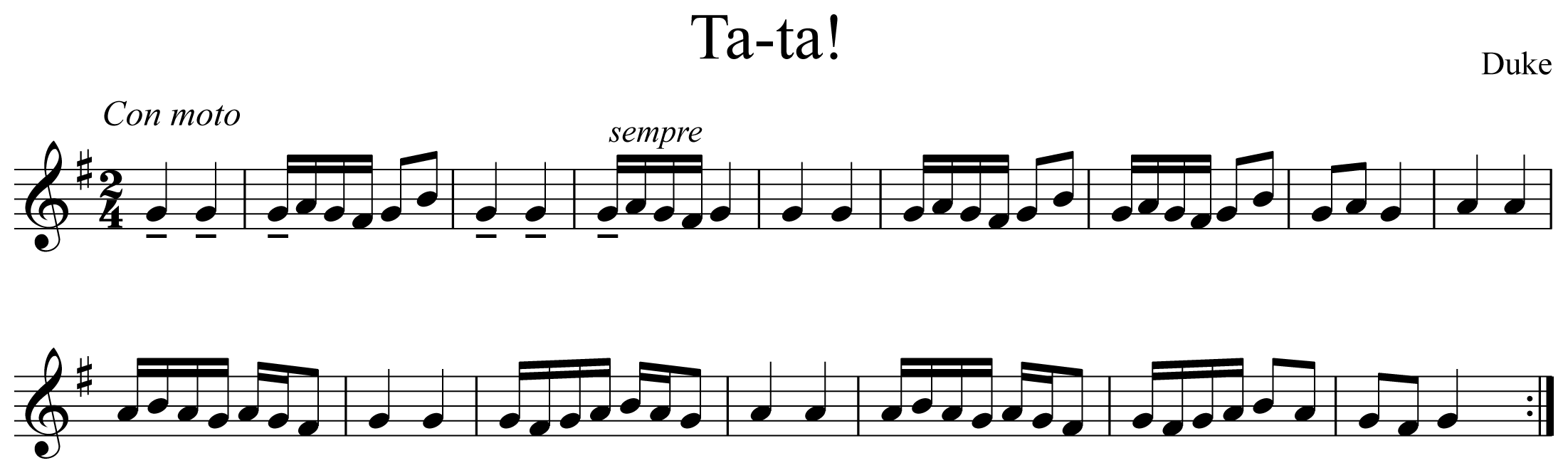 Ta-ta! Notation Trumpet
