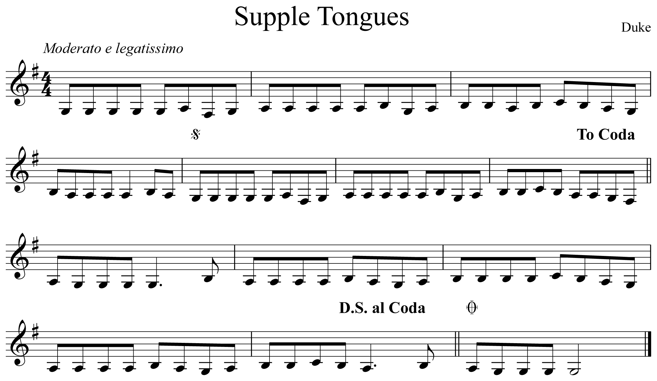 Supple Tongues Notation Clarinet