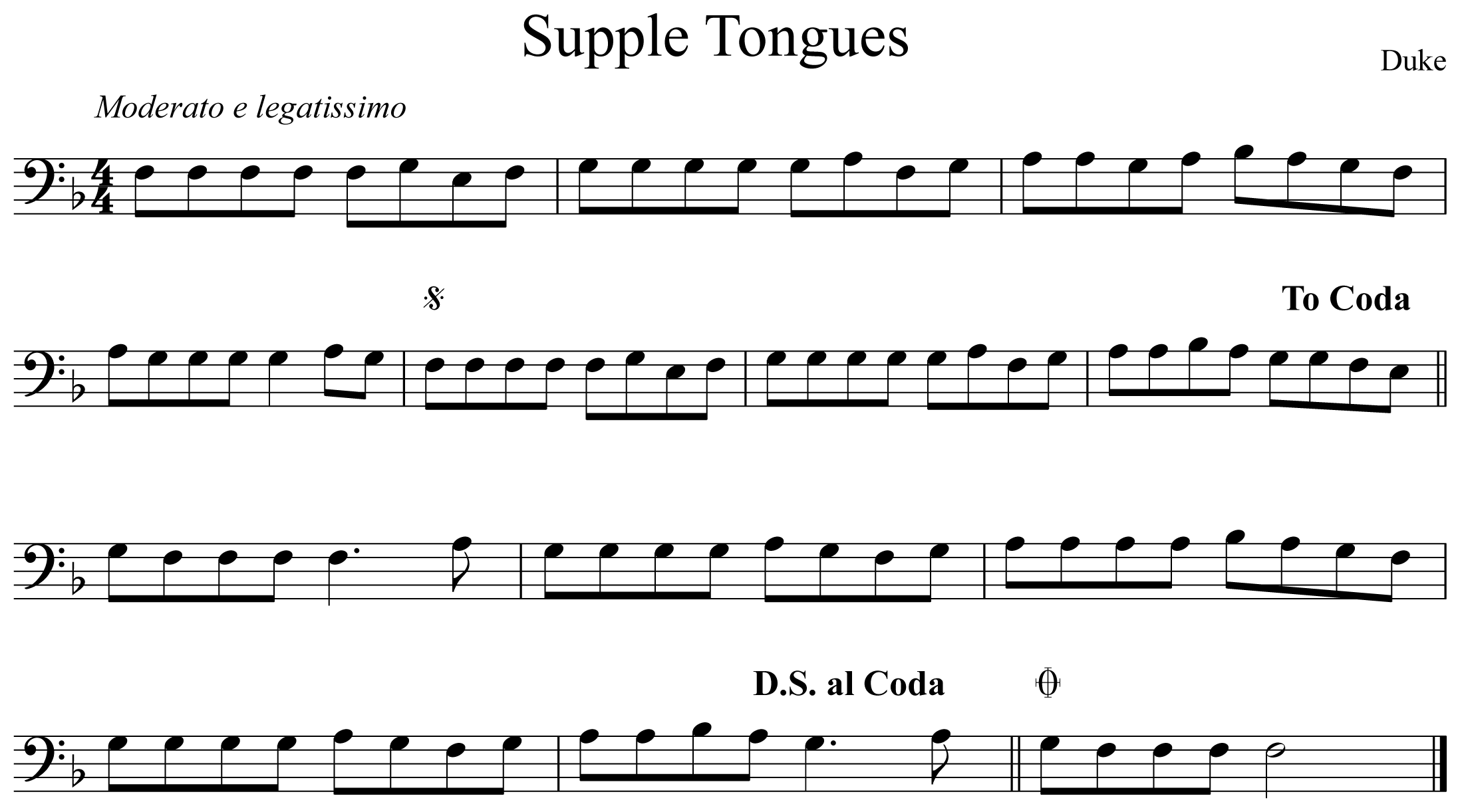Supple Tongues Notation Euphonium