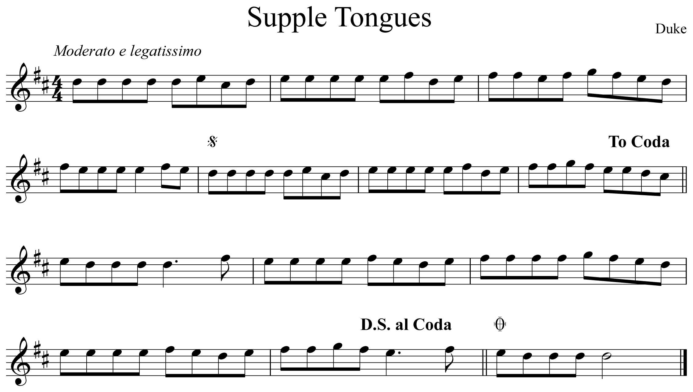Supple Tongues Notation Saxophone