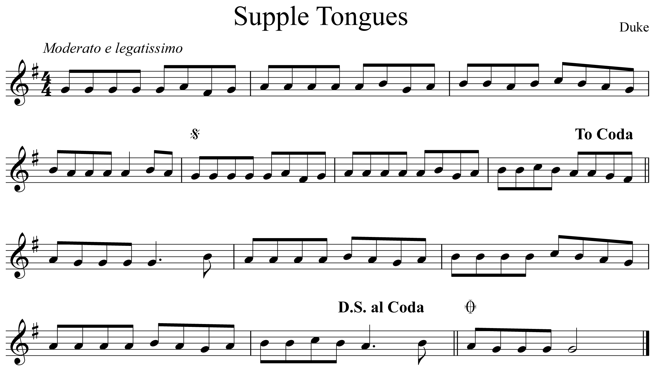 Supple Tongues Notation Trumpet