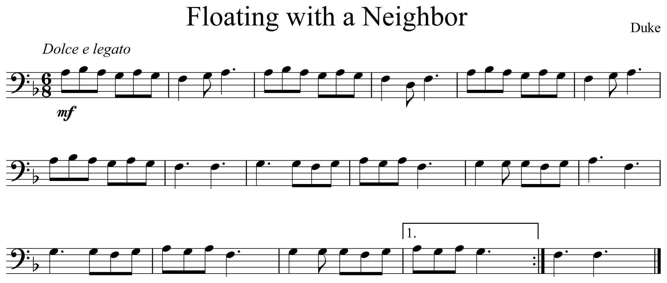 Floating with a Neighbor Notation Euphonium