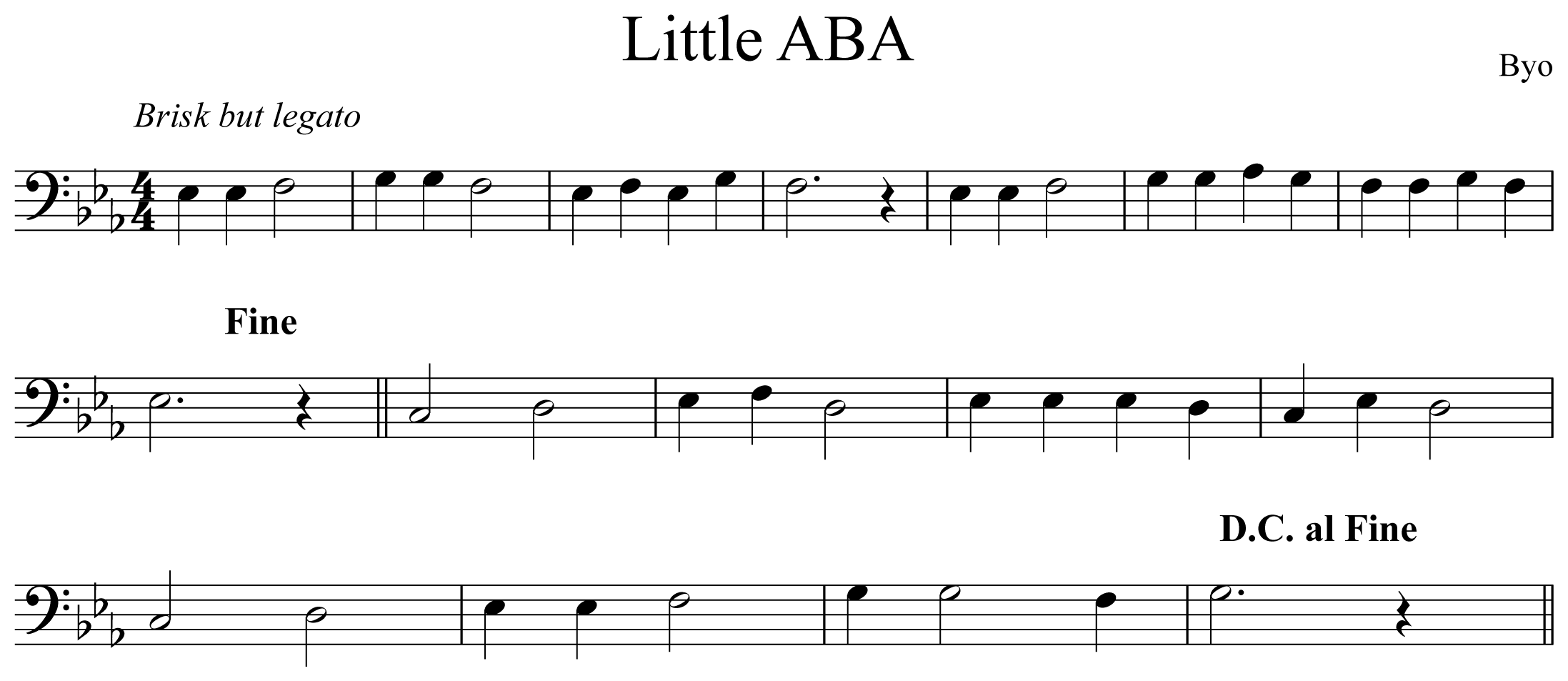 Little ABA Notation Euphonium