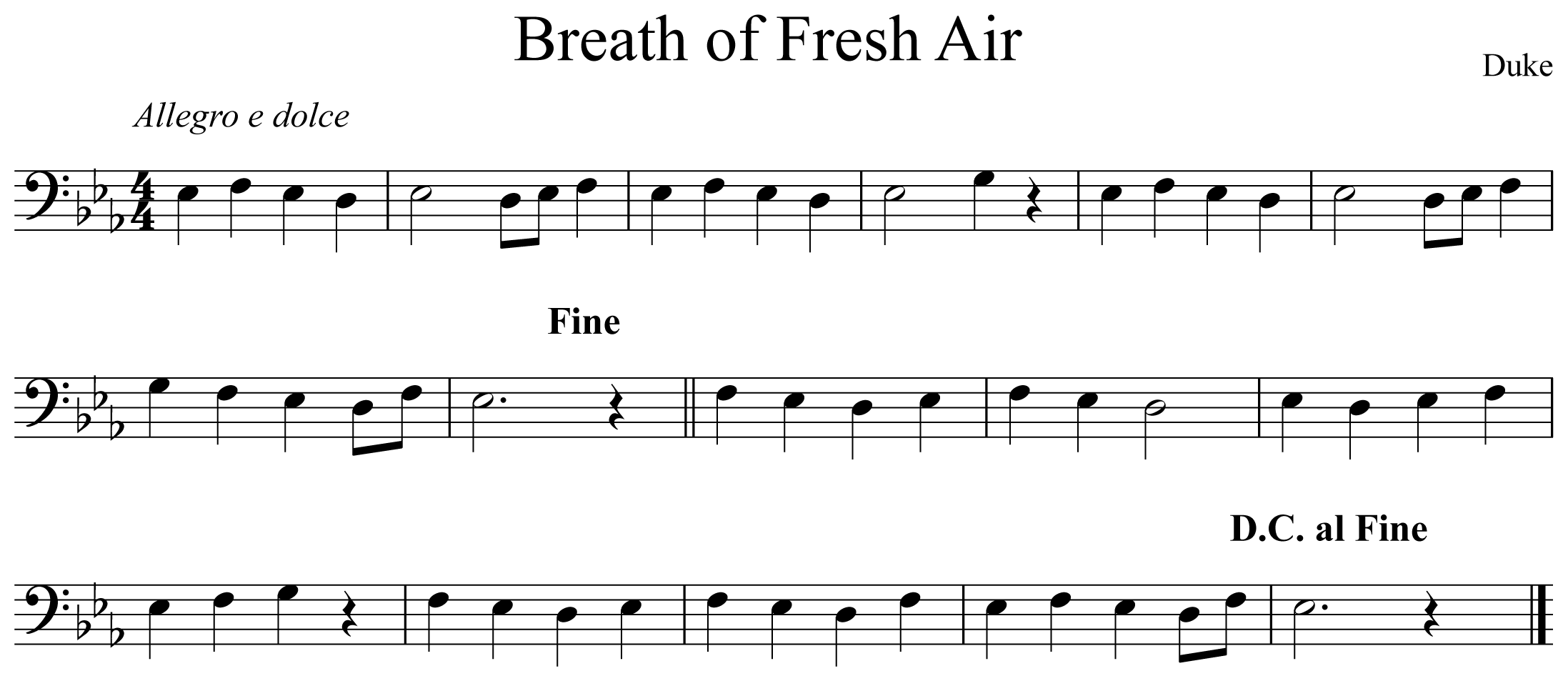 Breath of Fresh Air Notation Euphonium