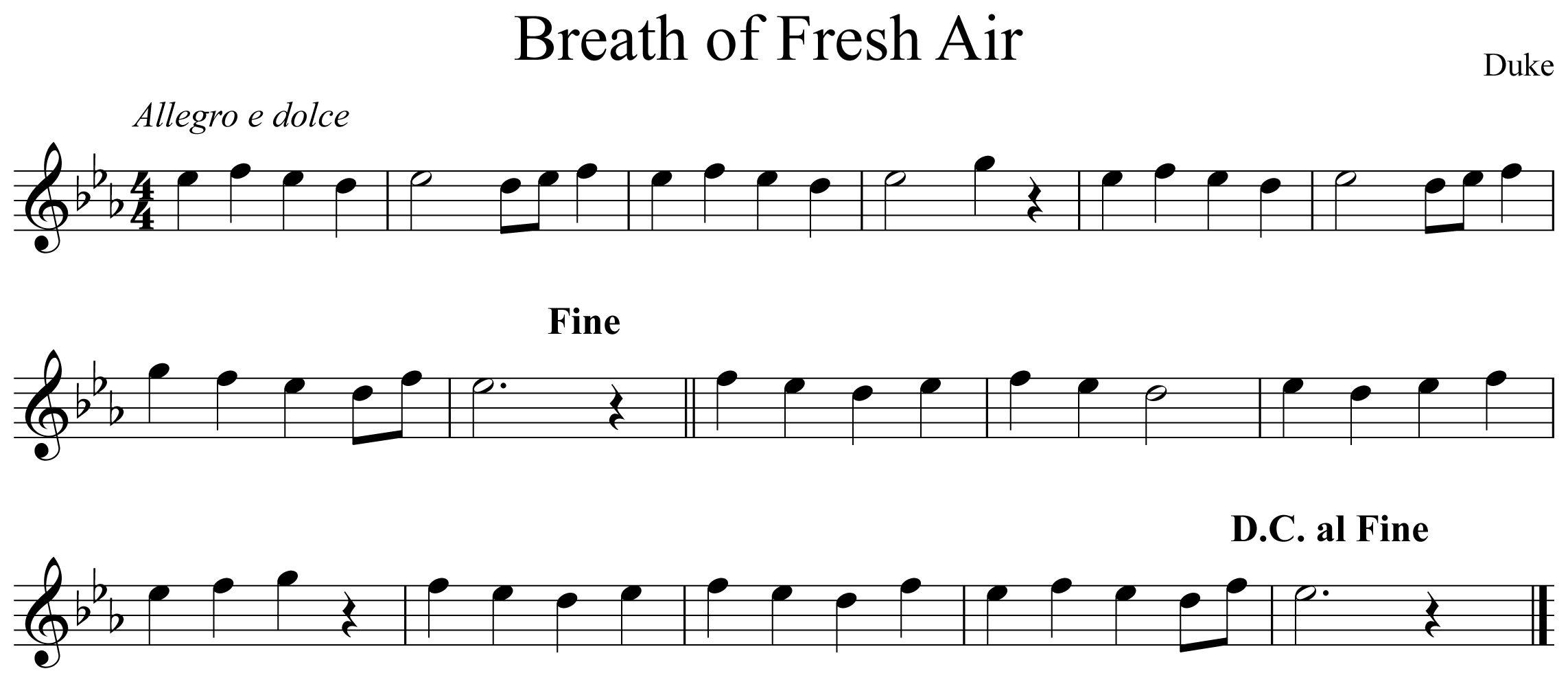 Breath of Fresh Air Notation Flute