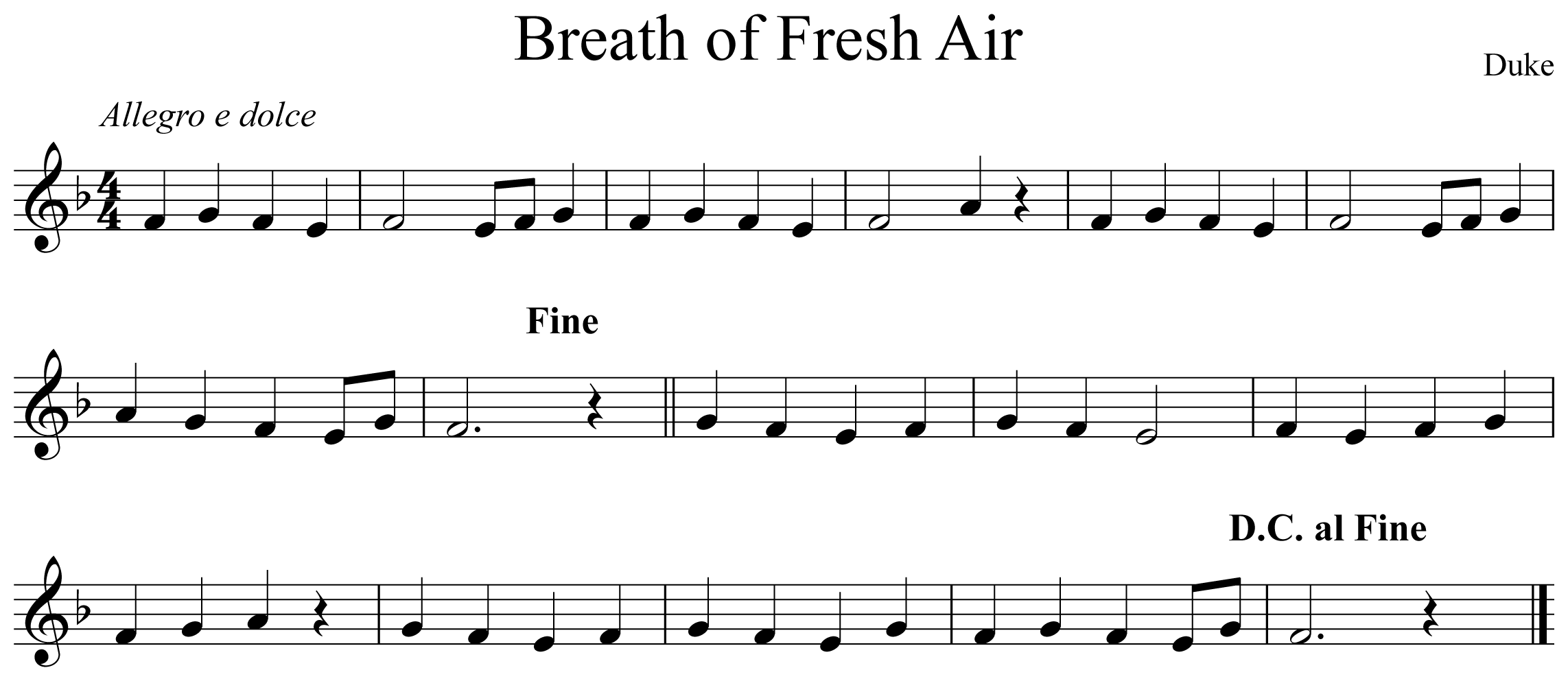 Breath of Fresh Air Notation Trumpet