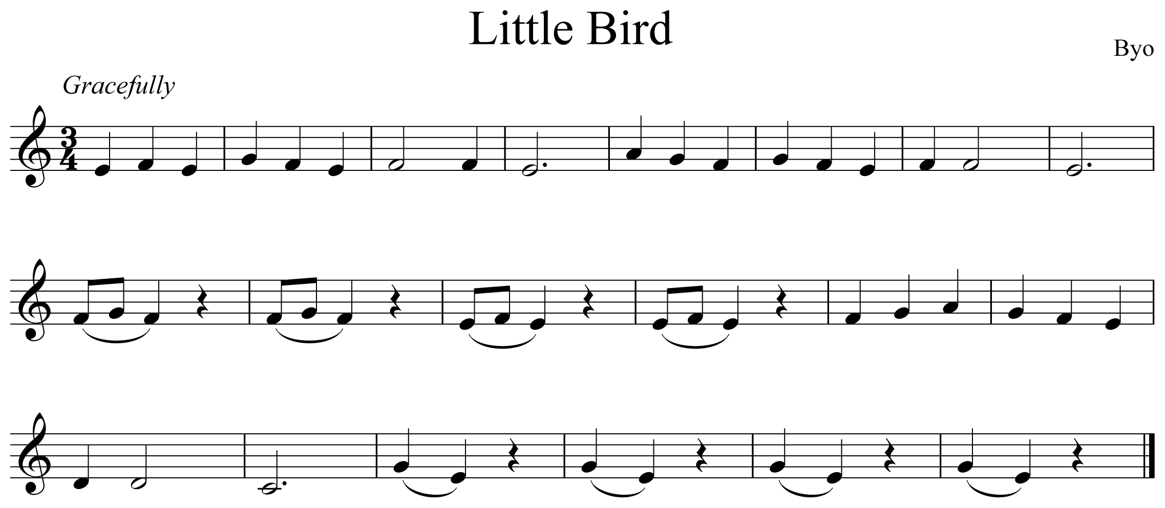 Little Bird Notation Clarinet